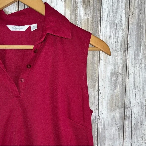 Lady Hagen Sleeveless Golf Polo Small Pink Athletic Top Womens Moisture Wicking - Picture 2 of 5